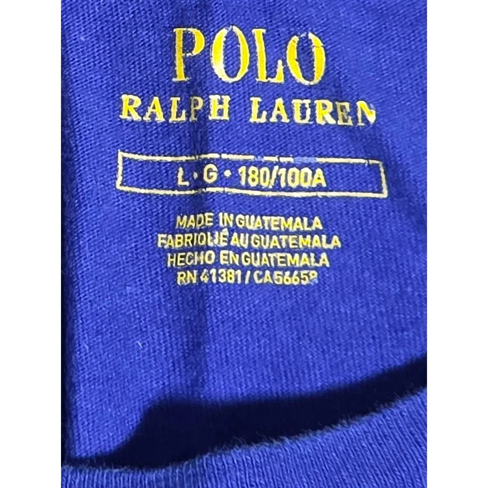 Polo Ralph Lauren USA American Flag T-Shirt Blue Mens Large 710720763003